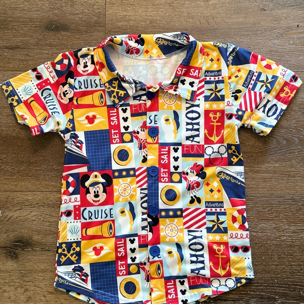 Disney Cruise Nautical Kids Button Down Shirt